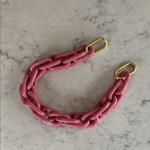 Clare V Pink and Gold Chain Strap